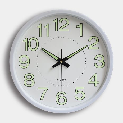 Фосфорные настенные часы Светящиеся Круглые (30 см) Timelike™ Ph-01-B белые