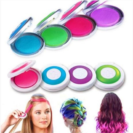 Крейда для волосся Hot Huez 4 кольори, кольорова крейда для фарбування волосся, кольорова пудра