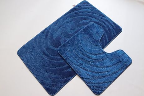 Набор ковриков в ванную и туалет Vonaldi 80*50 см и 40*50 см blue 00201/s