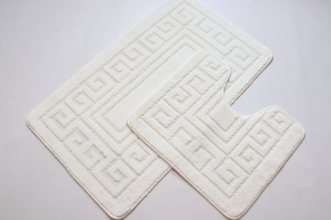 Набір килимків у ванну та туалет Vonaldi 100*60 см та 50*60 см white 00165