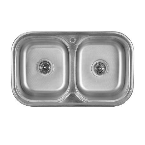 Кухонная мойка из нержавеющей стали закругленная Platinum ДЕКОР 7848D (0,8/180 мм)