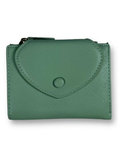 Жіночий гаманець з екошкіри Tailian одне відділення для купюр та 5 відділень для карток розмір:12*10*2 см зелений