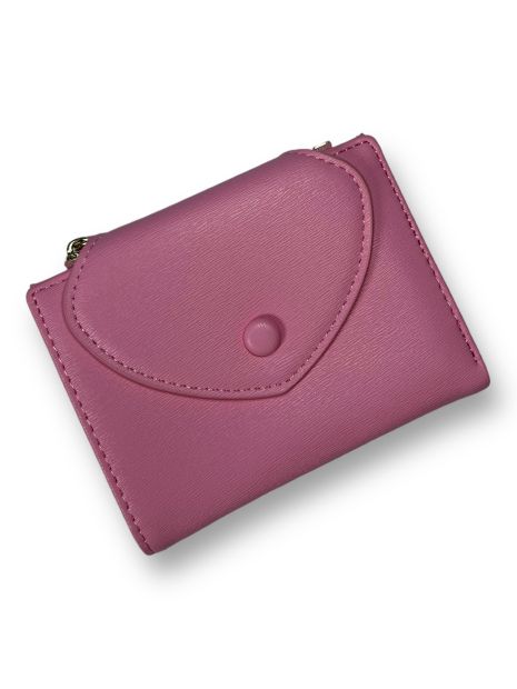 Жіночий гаманець з екошкіри Tailian одне відділення для купюр та 5 відділень для карток розмір:12*10*2 см рожевий