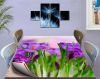 Покрытие для стола, мягкое стекло с фотопринтом, Весенние цветы 120 х 120 см (1,2 мм)