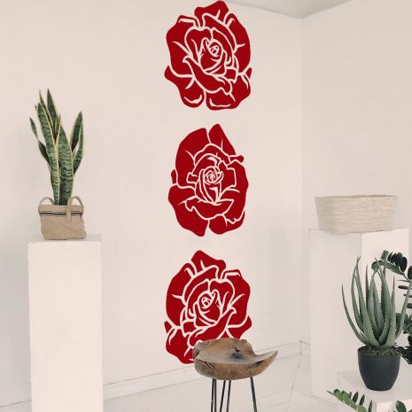 Трафарет квіти троянди на стіну у вітальню спальню передпокій 190 х 60 см одноразовий з плівки, що самоклеїться