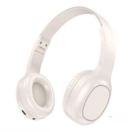Бездротові навушники повнорозмірні Hoco W46 |BT5.3/AUX, 20h, Type-C| бежеві