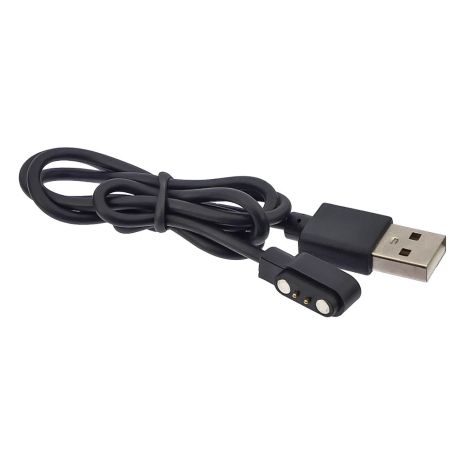 USB кабель для смарт часов универсальный магнитный 2 pin (2.5 x 8 mm) чёрный