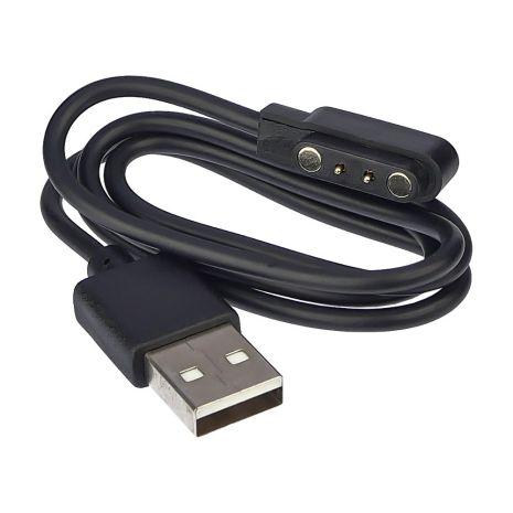 USB кабель для смарт часов универсальный магнитный 2 pin (4 x 12.5 mm) черный