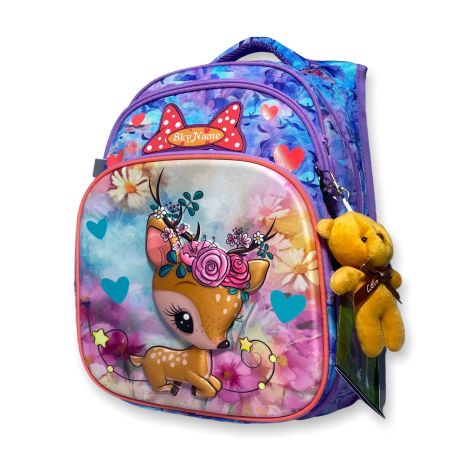 Шкільний рюкзак для дівчинкиR3-230 три відділи,Winner One/SkyName30*18*38 см фіолетовий з бірюзовим