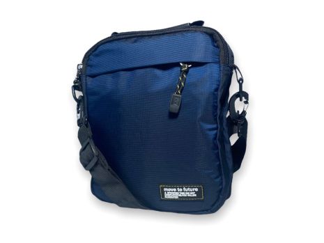 Чоловіча сумка через плече 22966 два відділення, кишеня на лицьовій стороні розмір: 23*20*7 см синя