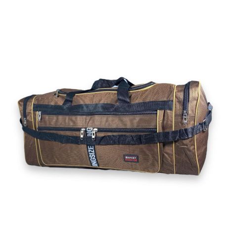 Дорожня сумка велика Sport 1 відділення 3 фронтальні кишені 2 бокові кишені розмір: 80*35*30 см коричнева