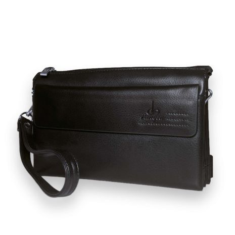 Чоловічий гаманець клатч Langsa три відділи додатковий ремінь в комплекті розмір: 22*15*5 см коричневий