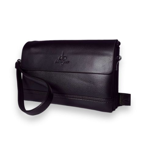 Чоловічий гаманець клатч Langsa портмоне з екошкіри три відділи додаткові кишені розмір: 22*15*5 см коричневий