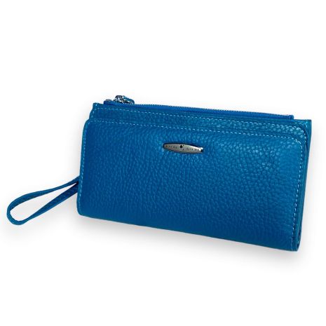 Жіночий гаманець Kochi натуральна шкіра 4 відділи для купюр 22 осередки для карт розмір: 19*10*2 см блакитний