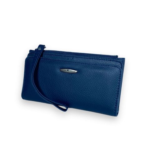 Жіночий гаманець Kochi натуральна шкіра 4 відділи для купюр 22 осередки для карт розмір: 19*10*2 см темно-синій