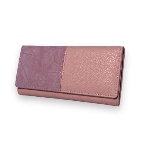 Жіночий гаманець екошкіра 2 відділення для купюр 6 осередків для карток розмір: 19*10*3 см пудра