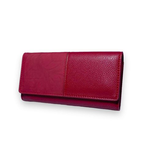 Жіночий гаманець екошкіра 2 відділення для купюр 6 осередків для карток розмір: 19*10*3 см червоний