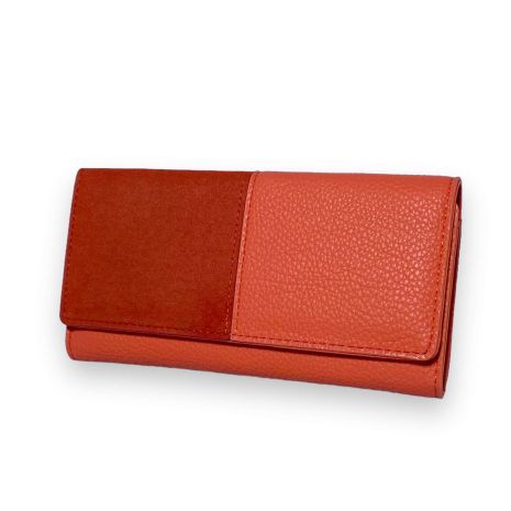 Жіночий гаманець екошкіра 2 відділення для купюр 6 осередків для карток розмір: 19*10*3 см оранжевий