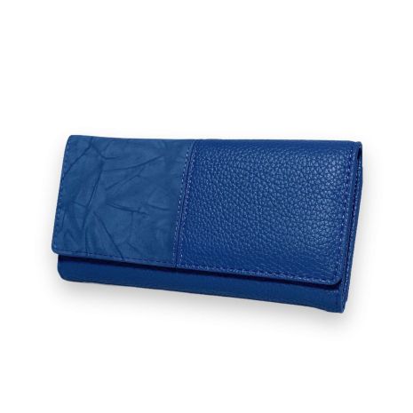 Жіночий гаманець екошкіра 2 відділення для купюр 6 осередків для карток розмір: 19*10*3 см синій