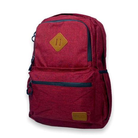 Рюкзак міський, 15 л, два відділи, кишеня на спинці, бокові кишені, 8093, розміри: 42*30*13 см, бордовий
