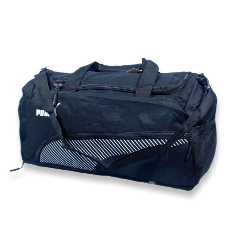 Спортивна сумка с кишенею для взуття фронтальна кишеня бокова кишеня розмір: 53*25*25 см чорна