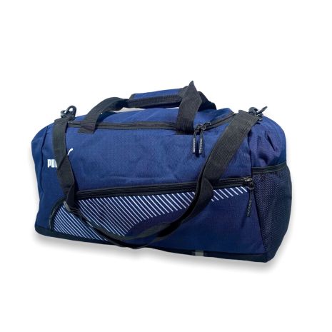 Спортивна сумка с кишенею для взуття фронтальна кишеня бокова кишеня розмір: 53*25*25 см синя