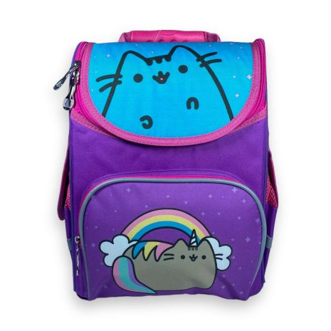 Шкільний рюкзак для дівчинки Space один відділ фронтальна кишеня бічні кишені розмір 33*28*15 фіолетово-бірюзовий