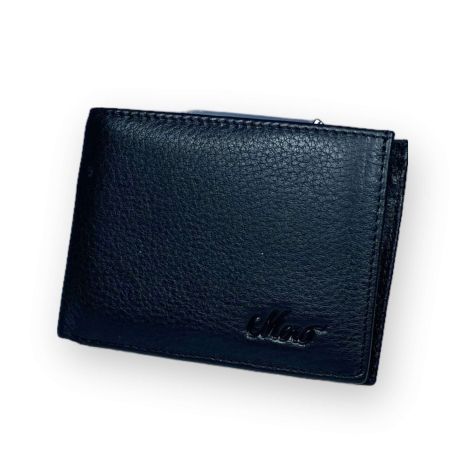 Чоловічий гаманець із затискачем Moro натуральна шкіра 1 відділення для купюр розмір: 11*8*2 см чорний