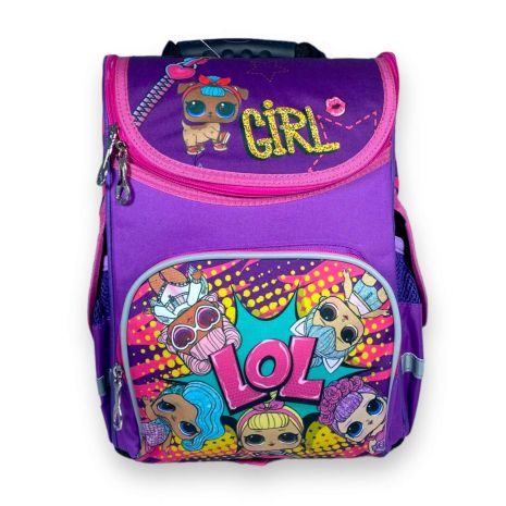 Шкільний рюкзак Space для дівчинки, ​одне відділення, бічні кишені, розмір: 33*28*15 см, бузковий з Лол