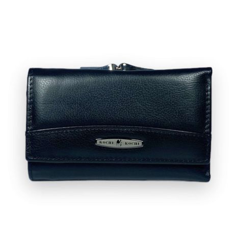 Жіночий гаманець Kochi натуральна шкіра 2 відділи зовнішнє відділення розмір: 13.5*9*3 см чорний