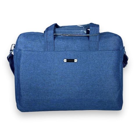 Портфель для ноутбука Zhaocaique, одне відділення, кишені, ремінь, розмір 40*30*7 см синій