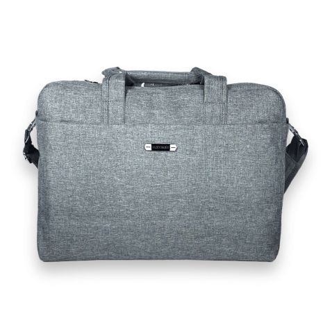 Портфель для ноутбука Zhaocaique, одне відділення, кишені, ремінь, розмір 40*30*7 см сірий