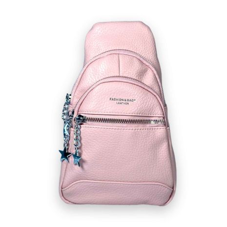 Слінг сумка жіноча через плече Fashion&bags два відділення екошкіра розміри 25*15*7см світло рожевий