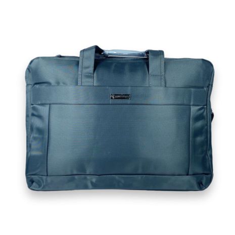 Портфель для ноутбука Zhaocaique, два відділення, кишені, ремінь, розмір 45*35*10 см сіро-зелений