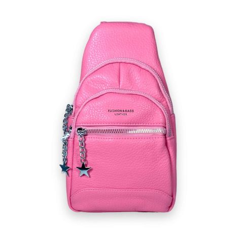 Сумка-слінг жіноча через плече Fashion&bags два відділення екошкіра розміри 25*15*7см рожевий