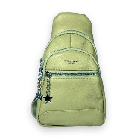 Слінг сумка жіноча через плече Fashion&bags два відділення екошкіра розміри 25*15*7см світло зелений