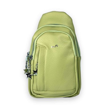 Слінг сумка жіноча Flower через плече два відділення екошкіра розміри 27*15*7см зелений