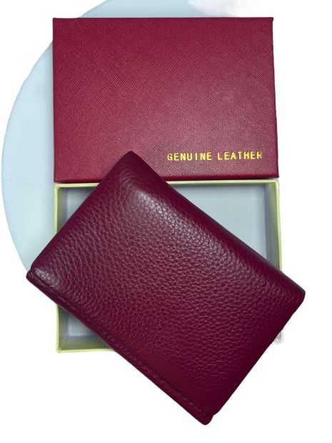 Жіночий гаманець Leather натуральна шкіра 2 відділи 5 осередків для карток розмір: 12,5*9*4 см червоний