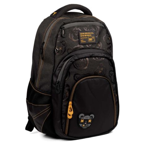 Шкільний рюкзак YES, одне відділення, три фронтальні кишені, бічні кишені, розмір: 48*32*16 см, чорний Bear
