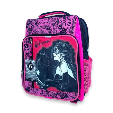 Рюкзак дитячий шкільний для дівчинки Bagland 1287011два відділи внутрішні кишені розм36*25*14 рожево-чорний