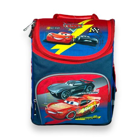 Шкільний рюкзак Space для хлопчика, ​одне відділення, бічні кишені, розмір 33*28*15см синьо-червоний Тачки