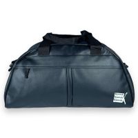 Спортивна сумка, одне відділення, фронтальна кишеня на замку, знімний ремінь, розмір 46*23*19 см, чорна принт 1