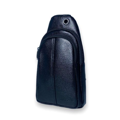Чоловіча сумка через плече, слінг, X212, два відділи внутрішня кишеня відкрита розмір: 30*17*7см чорна