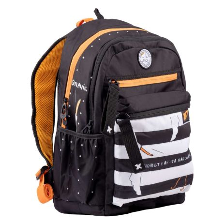 Шкільний рюкзак YES, два відділення, дві фронтальні кишені, дві бічні кишені, розмір: 44*29*16 см, чорний Гусь