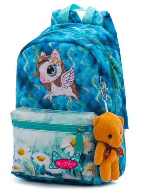 Дошкільний рюкзак для дівчинки1101 одне відділення Winner One/SkyName розмір: 20*10*30 см, бірюзовий