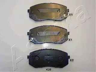 Колодки передние тормозные Kia Sportage 2.0CRDi 08-/Hyundai IX35/IX40 11-, ASHIKA (500KK20)