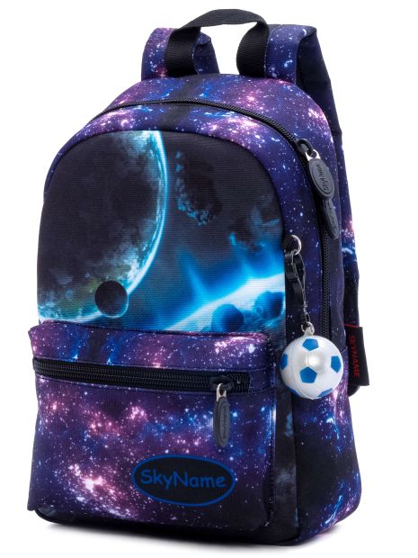 Рюкзак дошкільний1106,брелок-м'яч Winner One/SkyName розмір: 20*10*30 см, фіолетово-синій