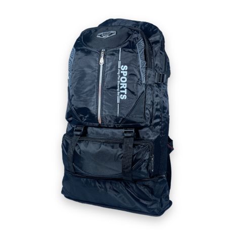 Рюкзак туристичний 35 л, з розширенням, один відділ, 3 фронтальні кишені, розмір: 50(62)*35*17 см, чорний