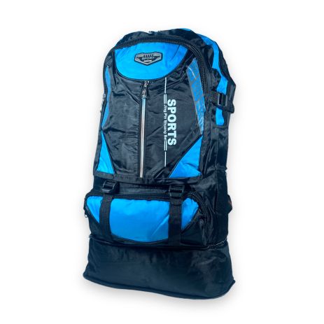 Рюкзак туристичний 35 л, з розширенням, один відділ, 3 фронтальні кишені, розмір: 50(62)*35*17 см, синій