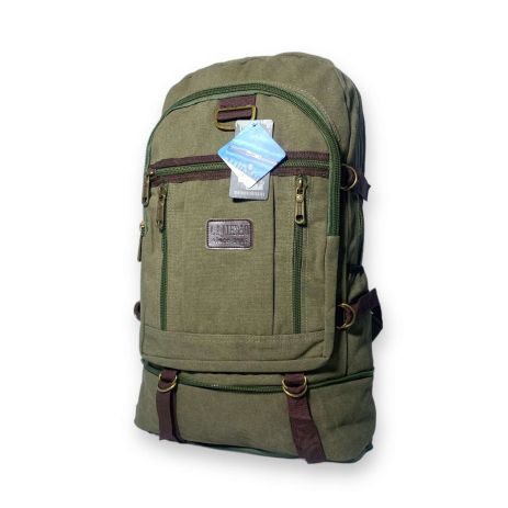 Брезентовий рюкзак, з розширенням розміру, один відділ, додаткові кишені, розмір: 45(55)*35*15 см, хакі